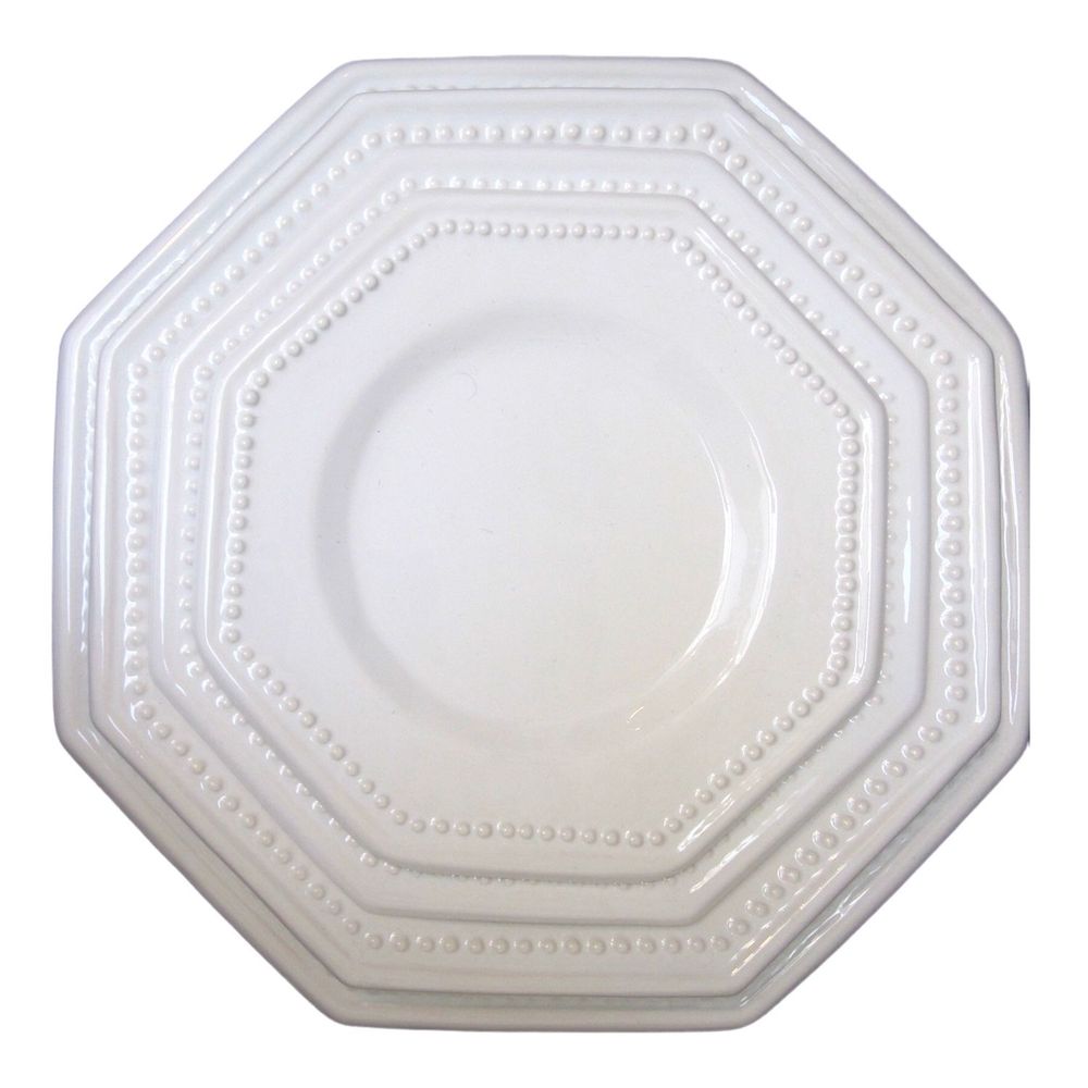 Assiettes de réception - Assiettes Octogonale Perle - BOURG-JOLY MALICORNE