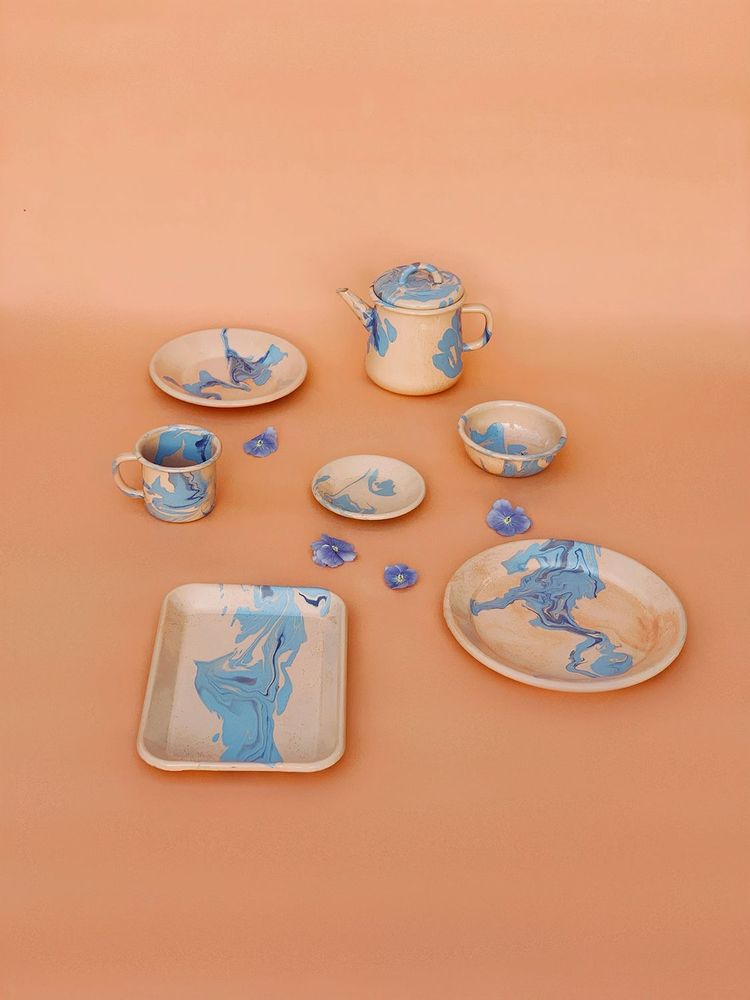 Assiettes au quotidien - New Marble Collection - BORNN ENAMELWARE