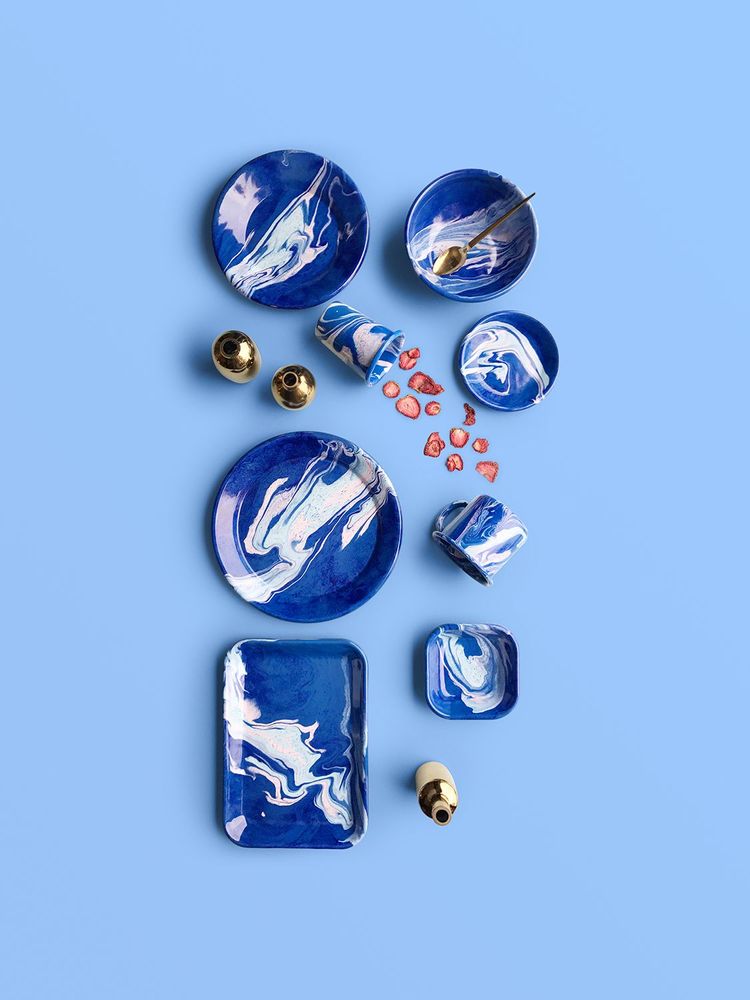 Assiettes au quotidien - New Marble Collection - BORNN ENAMELWARE