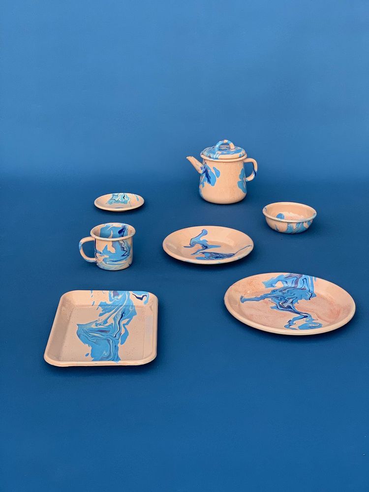 Assiettes au quotidien - New Marble Collection - BORNN ENAMELWARE