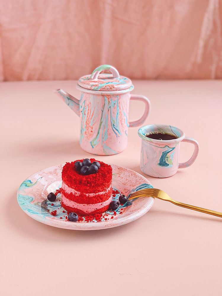 Assiettes au quotidien - New Marble Collection - BORNN ENAMELWARE