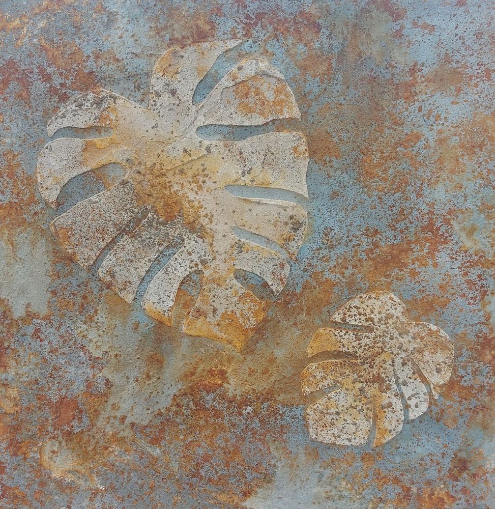 Fresques murales décoratives - Tableau Monstera Poudre de pierre - ANTICARTSTONE