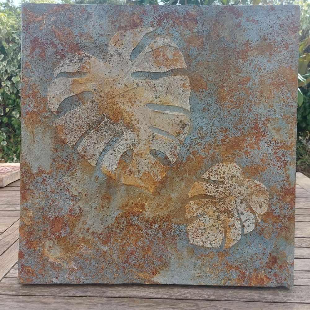 Fresques murales décoratives - Tableau Monstera Poudre de pierre - ANTICARTSTONE