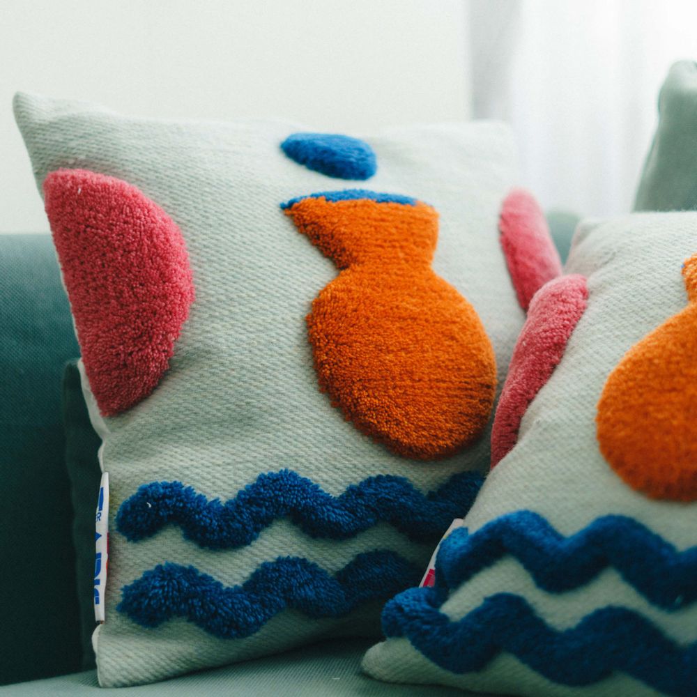 Cushions - Orange Vase Cushion Cover - COLORTHERAPIS