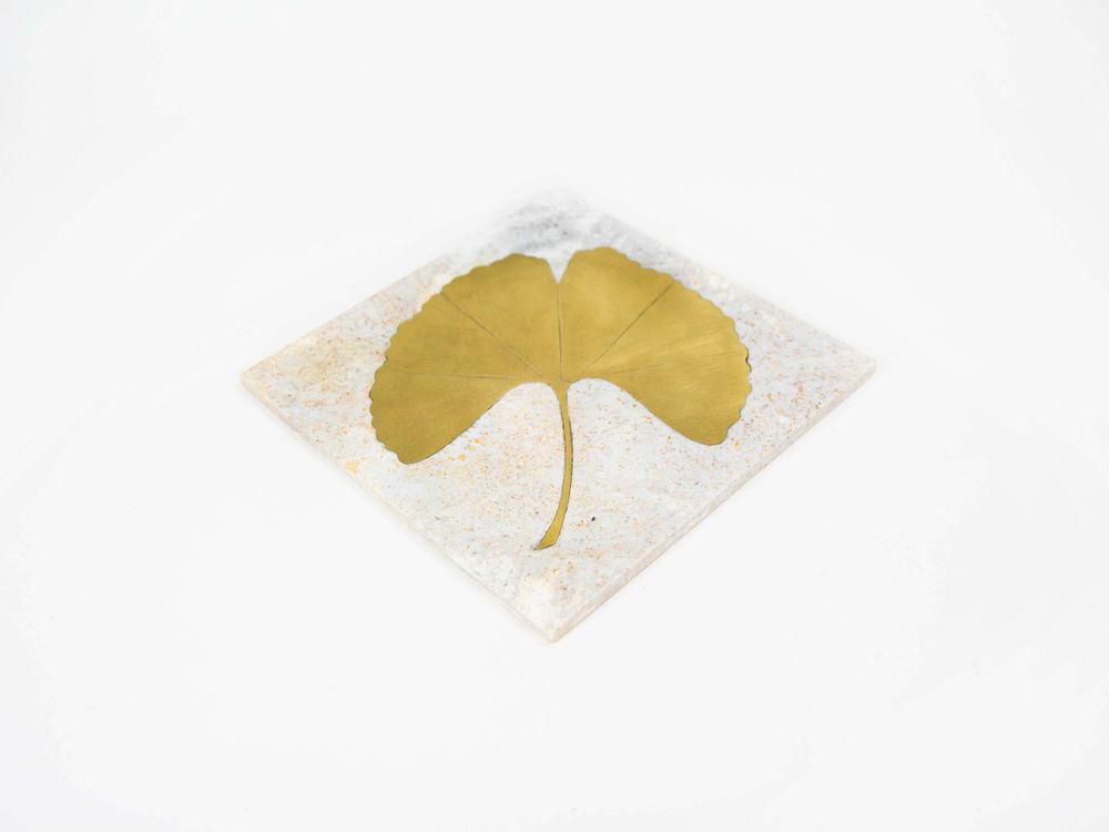 Decorative objects - Natural stone square ginkgo trivet - L INDOCHINEUR X RIVÊT