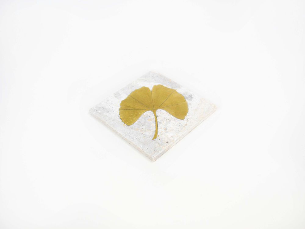 Objets de décoration - Set de 2 dessous de bouteille carrés Ginkgo en pierre naturelle - L INDOCHINEUR X RIVÊT