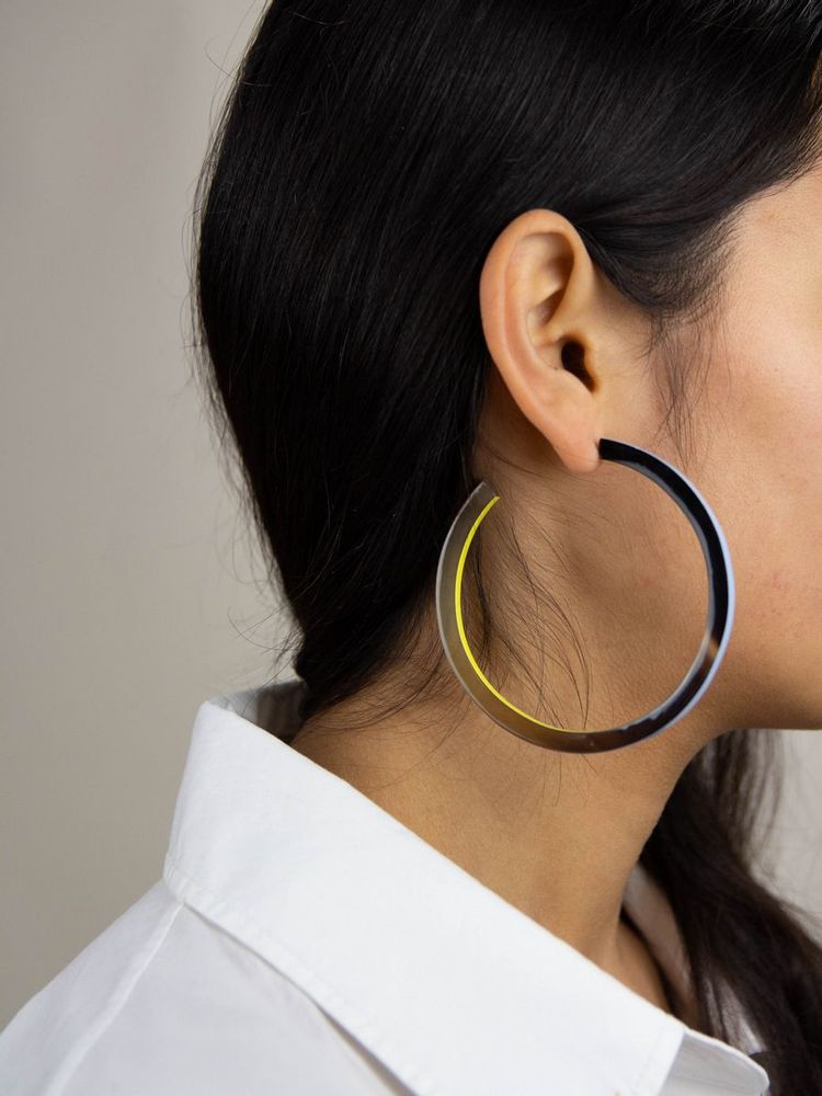 Jewelry - Large lacquered hoop earrings with hoof pastille - L INDOCHINEUR X RIVÊT