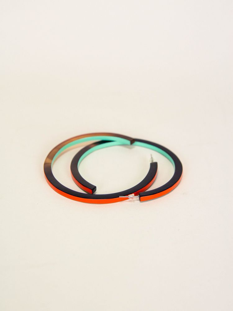 Jewelry - Large lacquered hoop earrings with hoof pastille - L INDOCHINEUR X RIVÊT