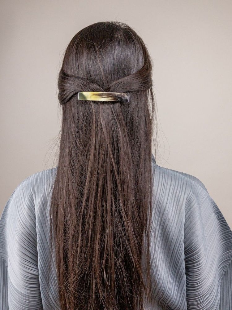 Hair accessories - Natural horn rectangular hair clip - L INDOCHINEUR X RIVÊT