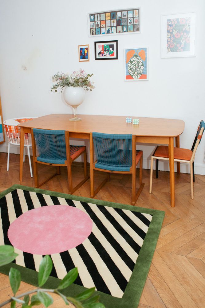 Tapis design - Tapis Pink Sfera en Laine Tufté - COLORTHERAPIS