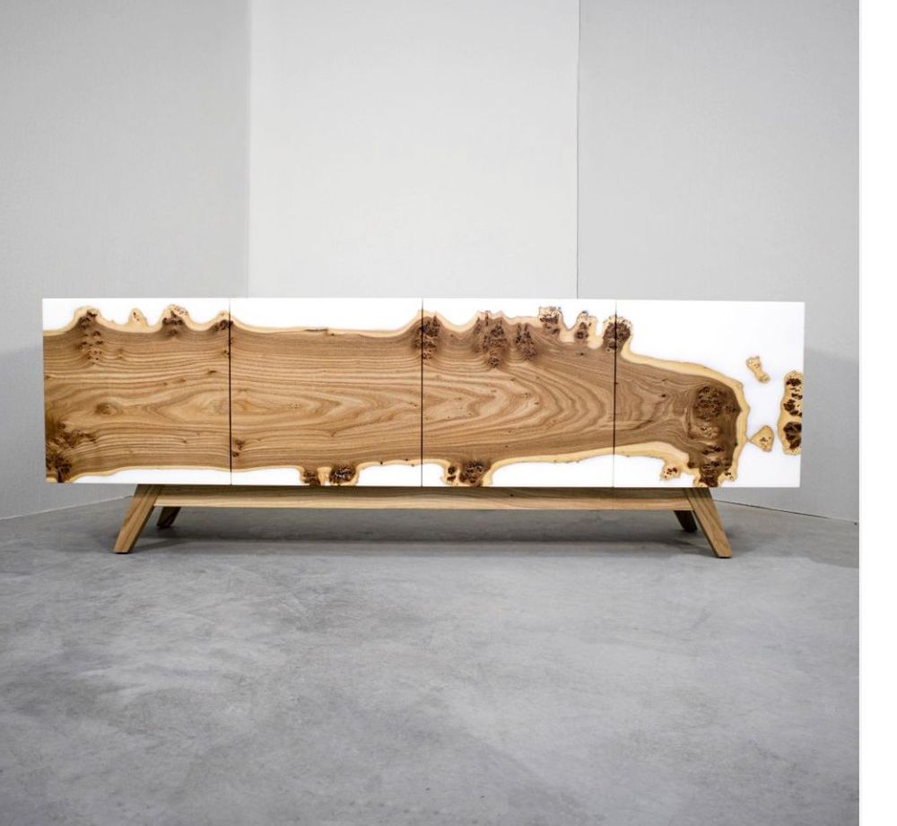 Objets de décoration - Meuble TV et résine époxy blanche - FRENCH EPOXY