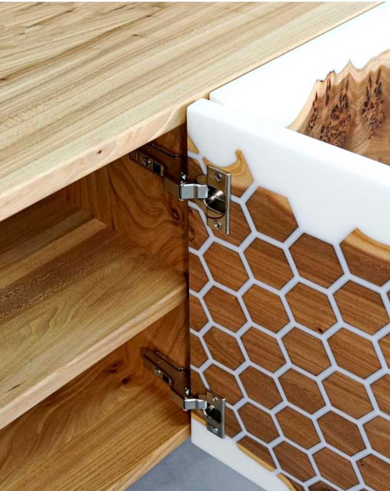 Objets de décoration - Meuble TV et résine époxy blanche - FRENCH EPOXY