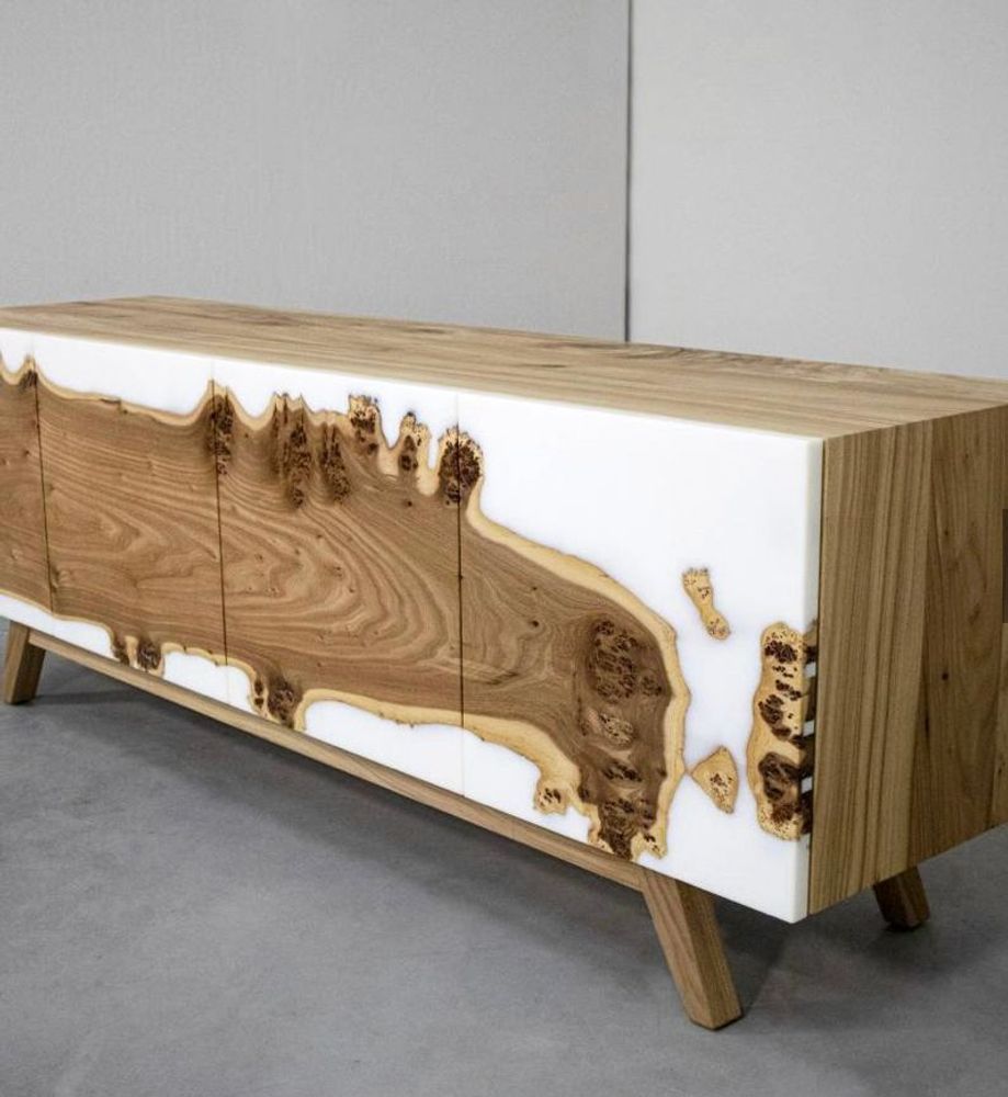 Objets de décoration - Meuble TV et résine époxy blanche - FRENCH EPOXY