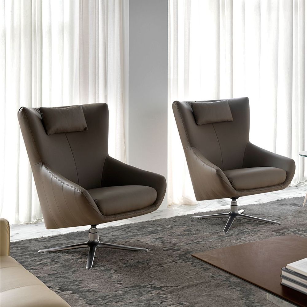 Fauteuils - Fauteuil pivotant en simili-cuir - ANGEL CERDÁ