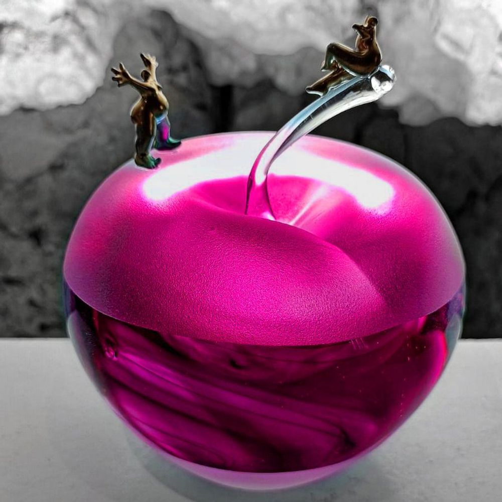 Verre d'art - Œuvres en verre : "CROQUEZ LA VIE" ! Sablées / Givrées - LAURENCE DREANO