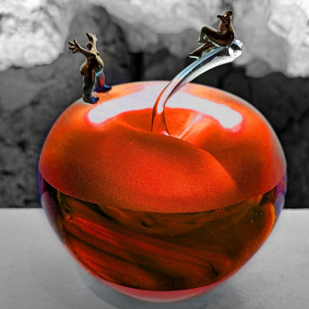 Verre d'art - Œuvres en verre : "CROQUEZ LA VIE" ! Sablées / Givrées - LAURENCE DREANO