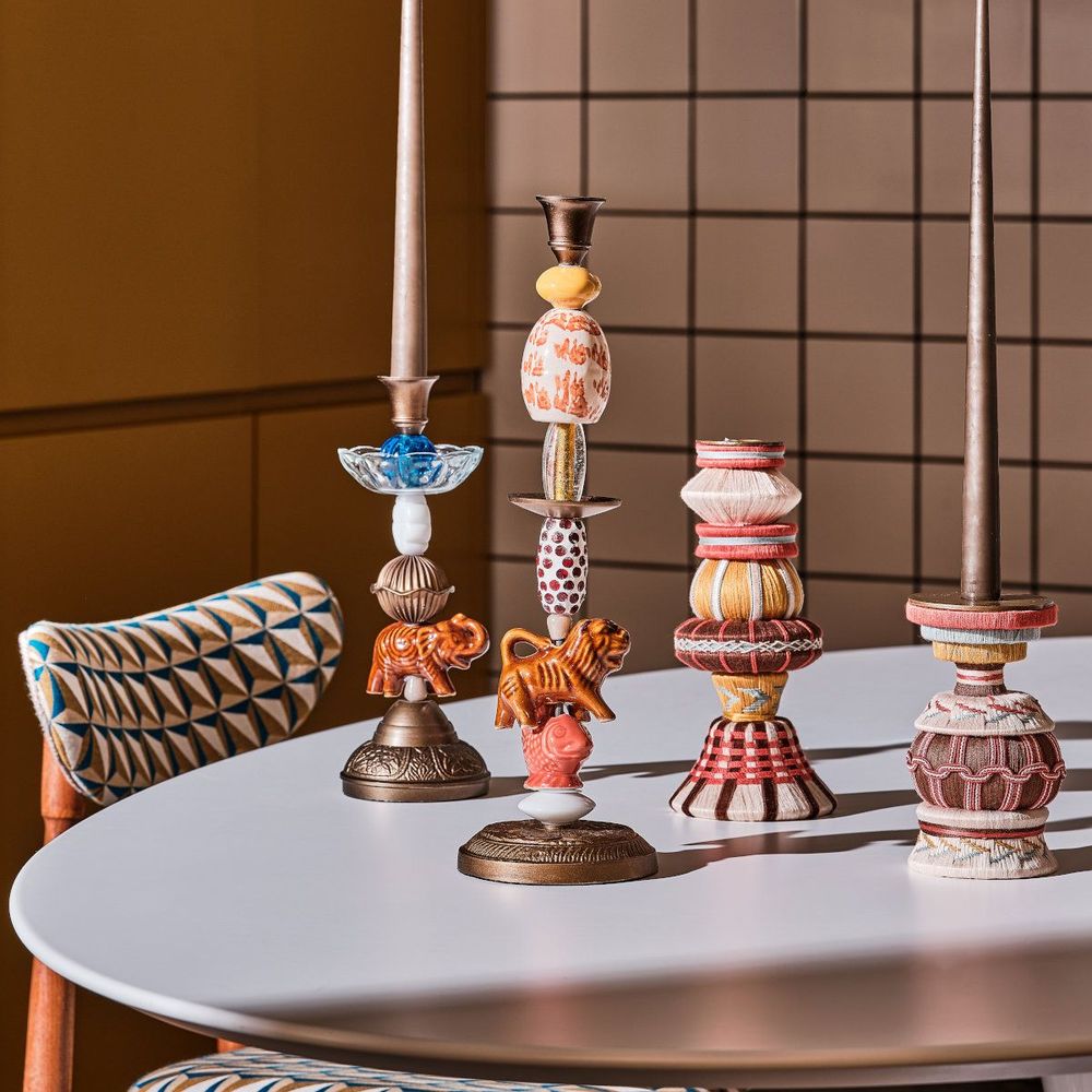Artisan-crafted candlesticks - Blue Moon - Design objects - MIHO