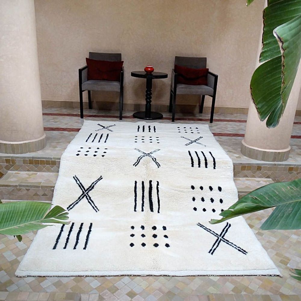 Objets de décoration - Tapis berbère Bogolan blanc - KILYM