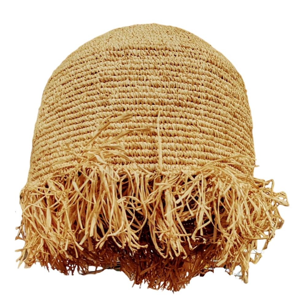 Hanging lights - Set of 3 Half-Moon Suspensions in Sisal and Raffia (Bali) DLSR3 - BALINAISA