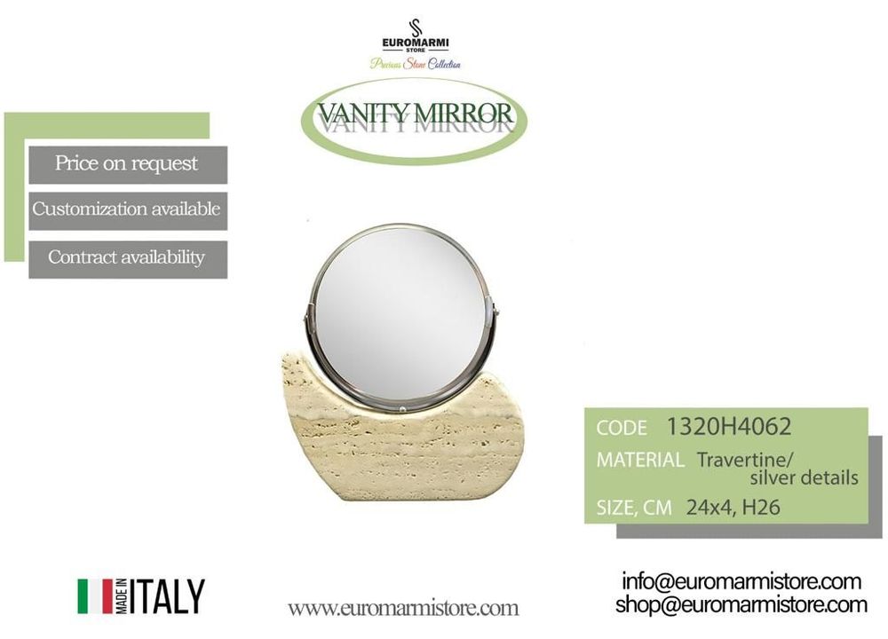 Chambres d'hôtels - MIROIR DE COURTOISIE EN MARBRE CALACATTA - EUROMARMI STORE