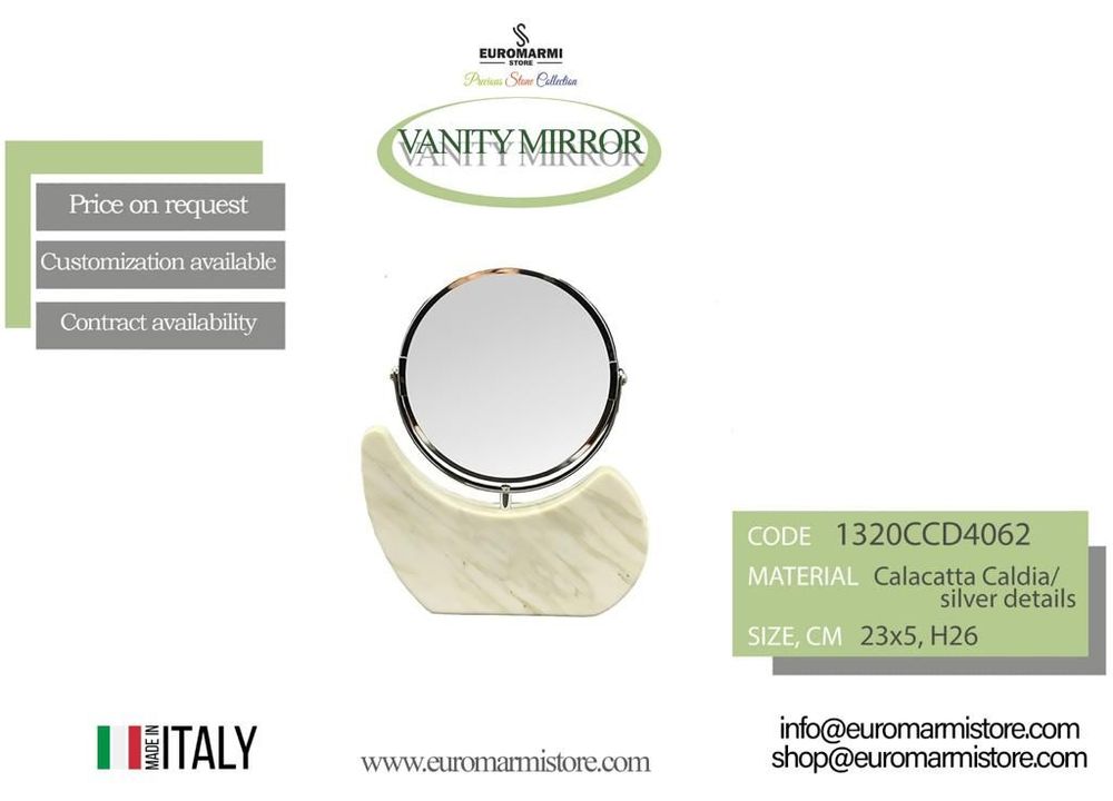 Chambres d'hôtels - MIROIR DE COURTOISIE EN MARBRE CALACATTA - EUROMARMI STORE