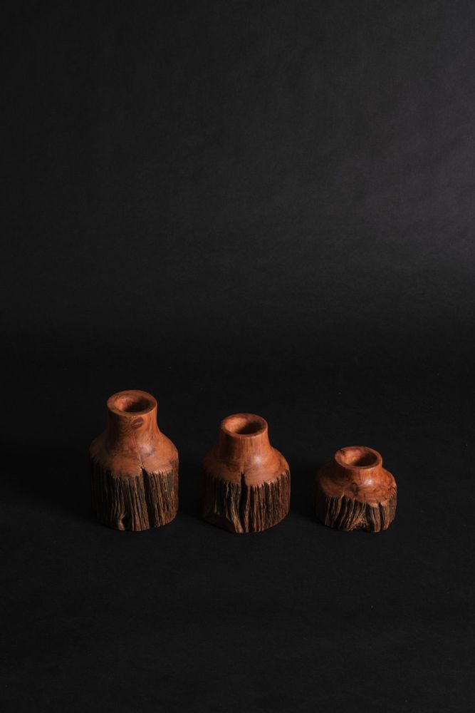 Candles - Set  wood candles - BO002 - CALLITRIS