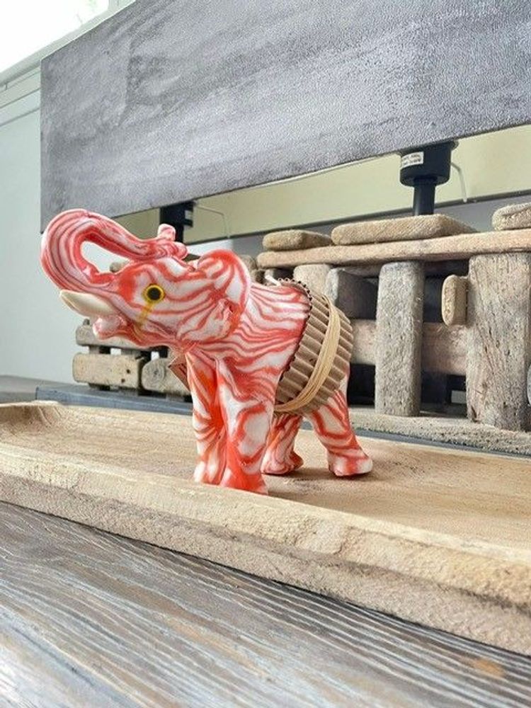 Decorative objects - Orange Web Elephant Candle - EL PELICANO