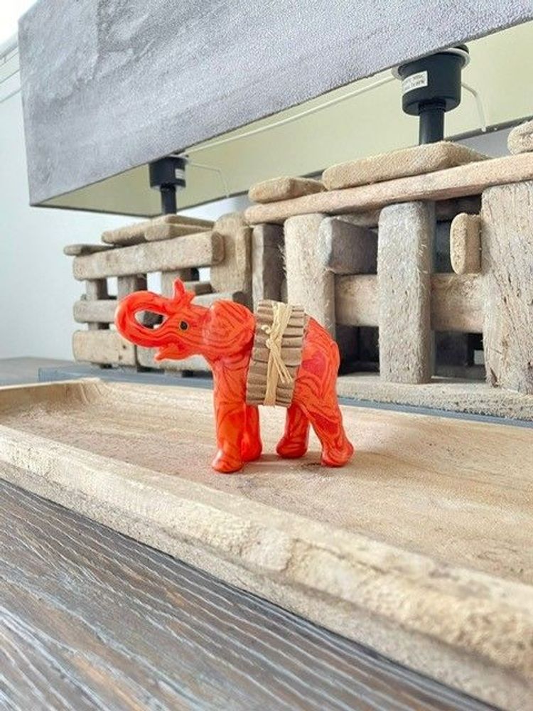 Decorative objects - Orange Web Elephant Candle - EL PELICANO