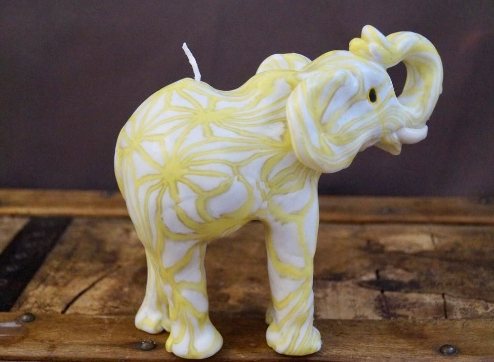 Decorative objects - Yellow Web Elephant Candle - EL PELICANO