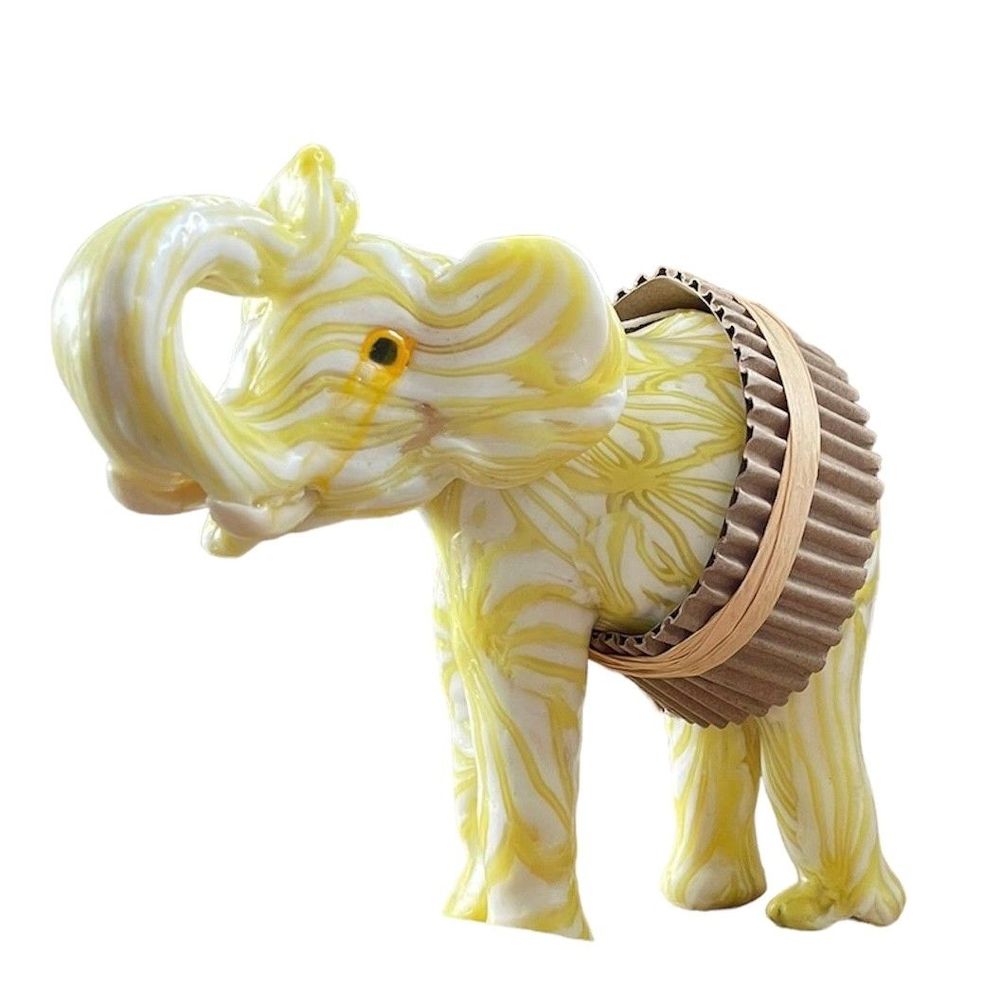 Decorative objects - Yellow Web Elephant Candle - EL PELICANO