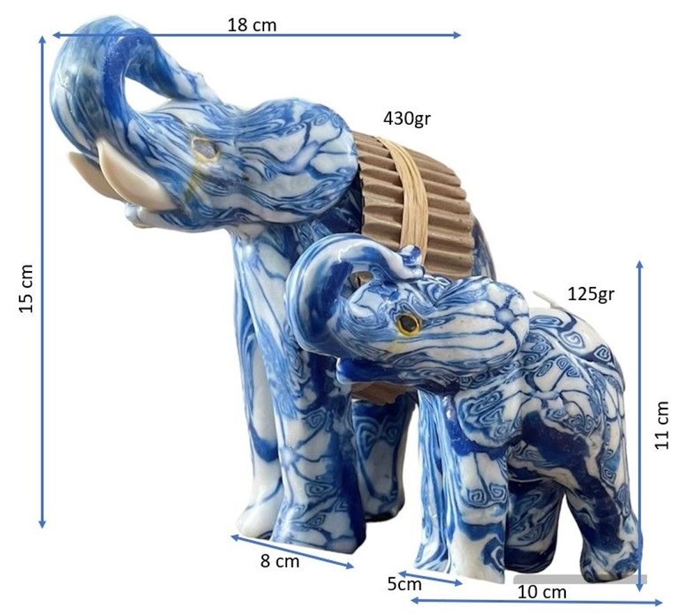 Decorative objects - Blue Delph Elephant Candle - EL PELICANO