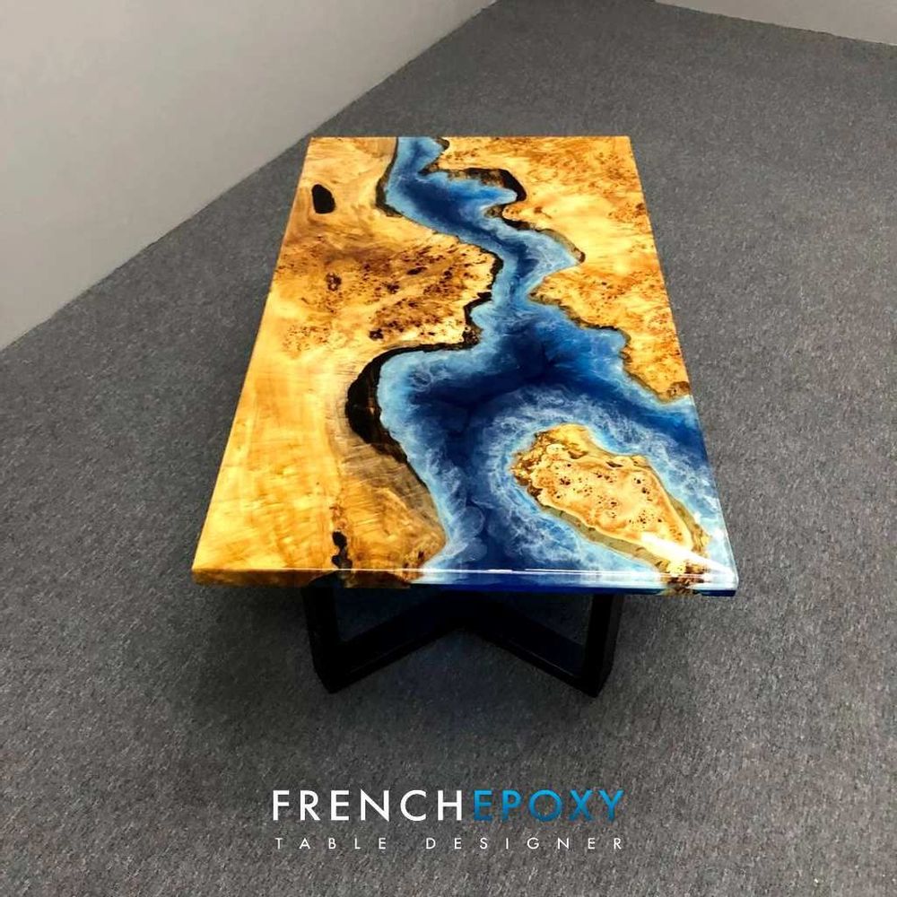 Tables basses - Table basse design en résine Epoxy effets vagues - FRENCH EPOXY