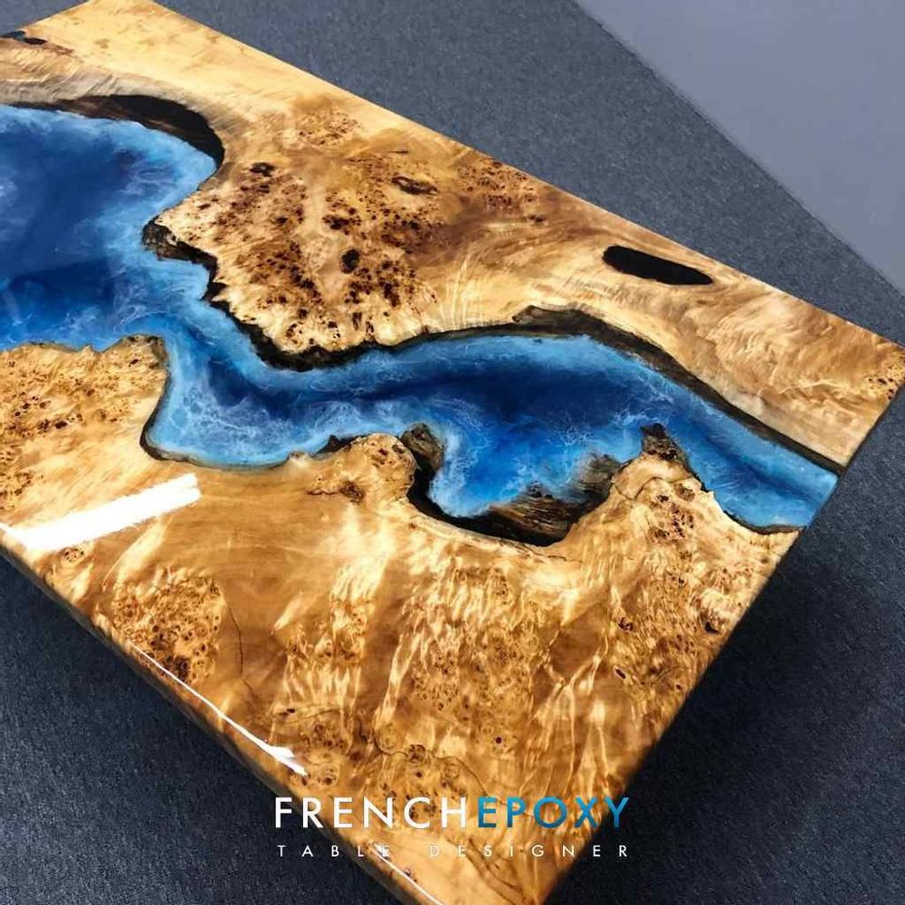 Tables basses - Table basse design en résine Epoxy effets vagues - FRENCH EPOXY