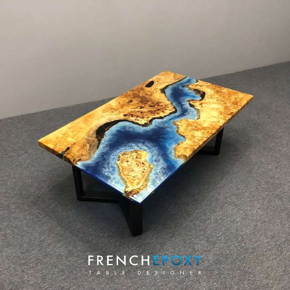 Tables basses - Table basse design en résine Epoxy effets vagues - FRENCH EPOXY