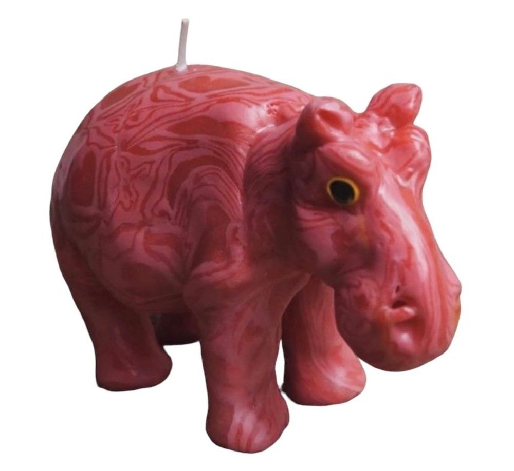 Decorative objects - Red Heart Hippopotamus Candle - EL PELICANO