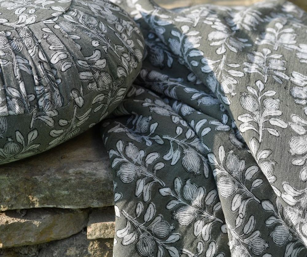Throw blankets - Sherpa lined blockprint printed cotton gauze throws - MAISON LILO