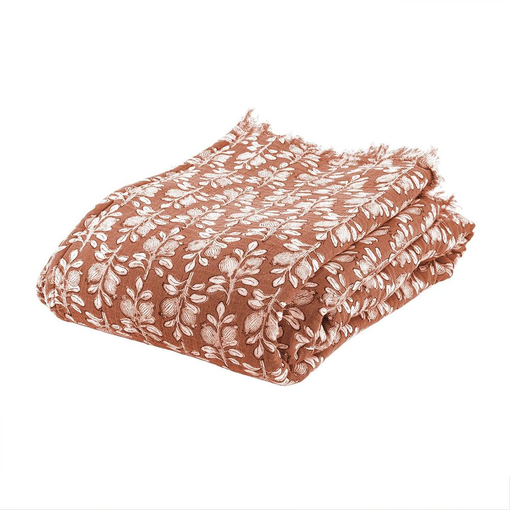 Throw blankets - Sherpa lined blockprint printed cotton gauze throws - MAISON LILO