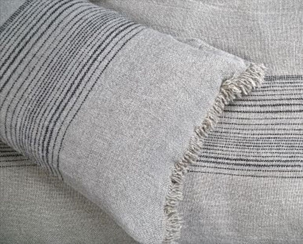 Throw blankets - PLAID LIN ANCIEN RAYURES - LISSOY
