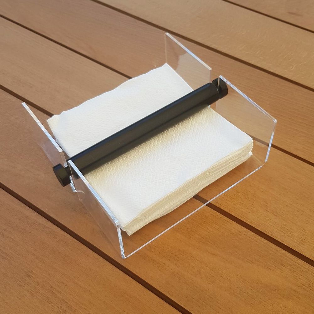 Kitchens furniture - Wooden plexiglass napkin holder - OPALESCENCE