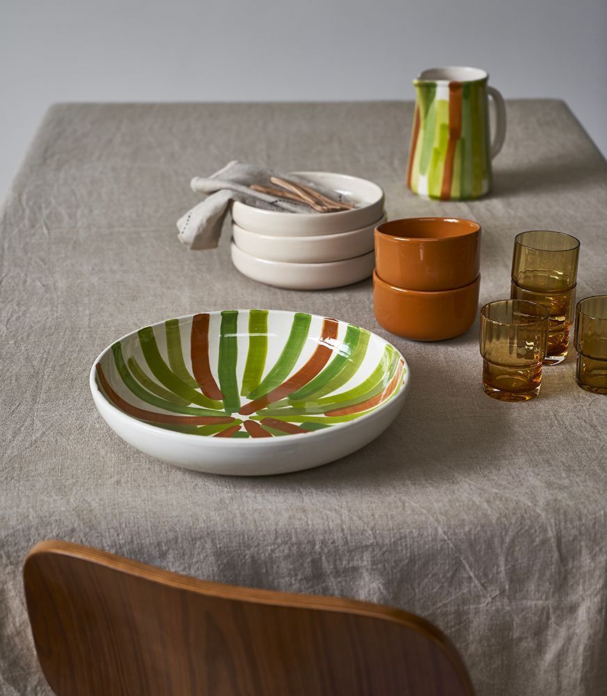 Carafes - Pichet Multico Rayé Green H 17Cm, Ø 12Cm - HOMATA