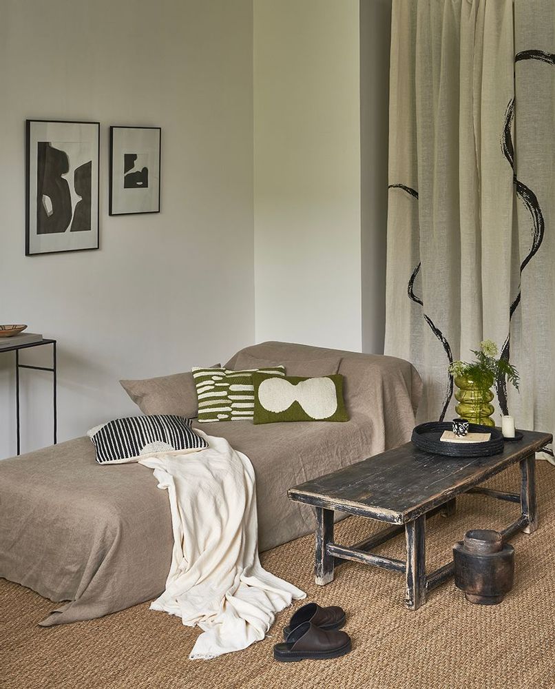 Coussins - Housse Coussin Bam Evergreen/Ecru 100% Laine 30X50 Cm - HOMATA