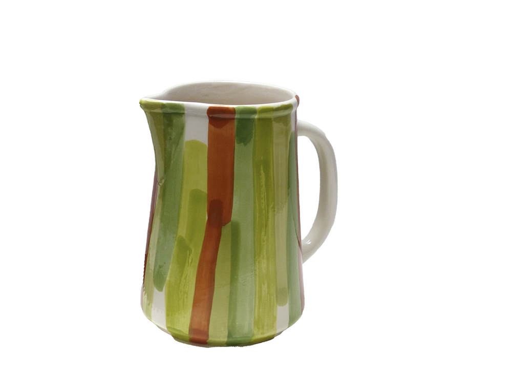 Carafes - Pichet Multico Rayé Green H 17Cm, Ø 12Cm - HOMATA