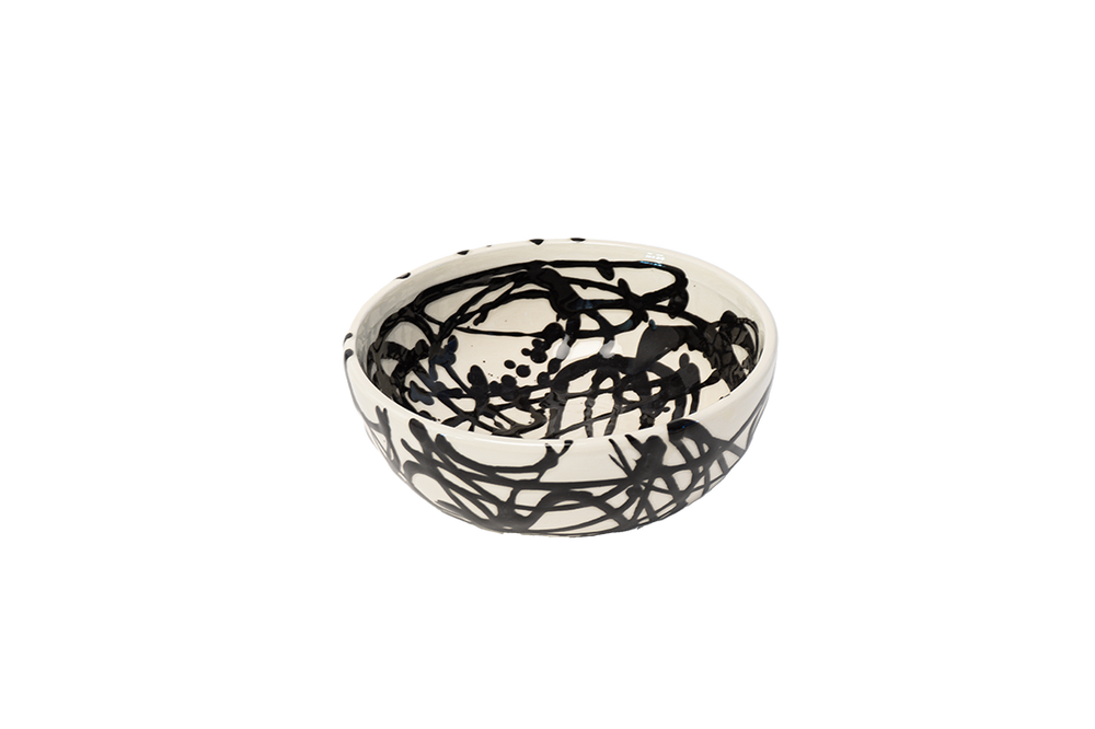 Bols - Bol Arty Ecru/Noir Ø15 Cm/H 6 Cm - HOMATA