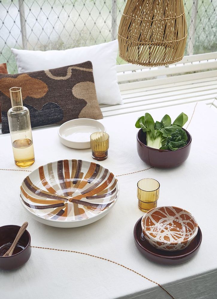 Plats et saladiers - Grand Plat Multico
Rayé Gold Ø 30 Cm - HOMATA