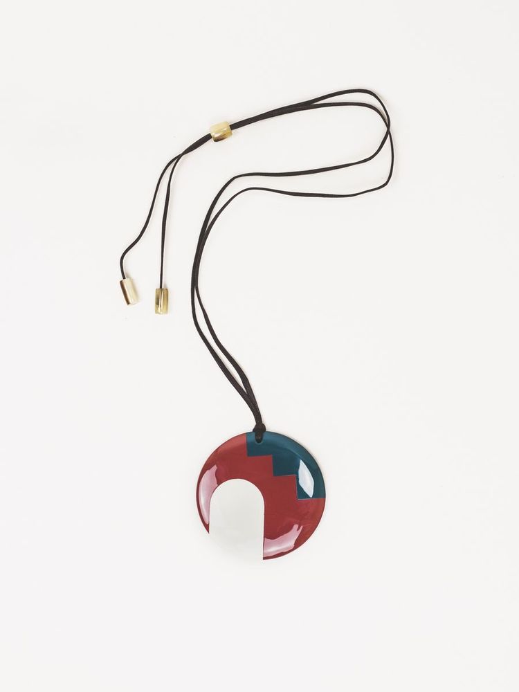 Bijoux - Pendentif Château en corne et laque tricolore - L INDOCHINEUR X RIVÊT