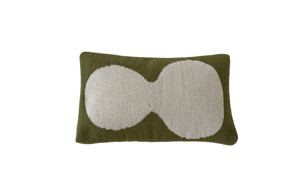 Coussins - Housse Coussin Bubble Evergreen / Ecru 100% Laine 30X50 Cm - HOMATA