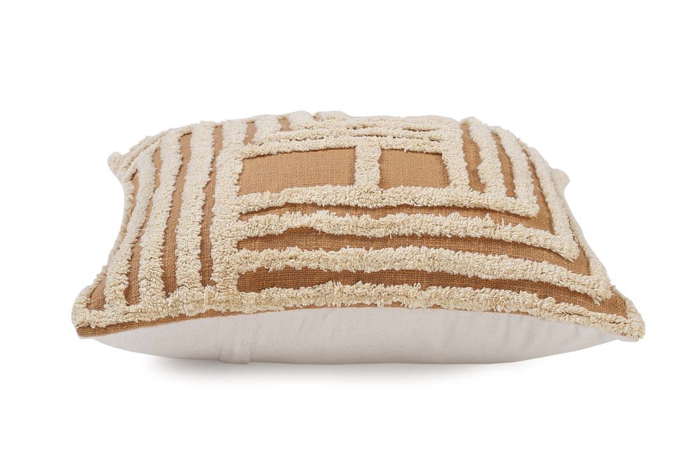 Coussins textile - Rekha Cross Tufted Pillow, Clay- 18x18 Inch - CASA AMAROSA