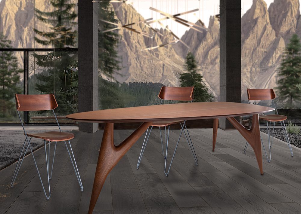 Tables Salle à Manger - Ted MASTERPIECE Mahogny-Table en Bois Massif Large - GREYGE