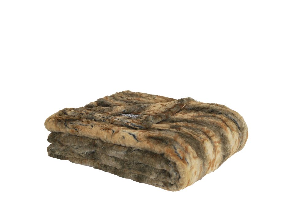 Comforters and pillows - Dreamer brown - Faux fur blanket - DECKENKUNST MANUFAKTUR GERMANY