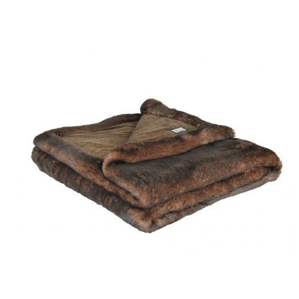 Comforters and pillows - Fuchs brown - Faux fur blanket - DECKENKUNST MANUFAKTUR GERMANY